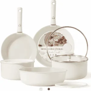 Home 11 pcs kitchen cookware sets with detachable handle