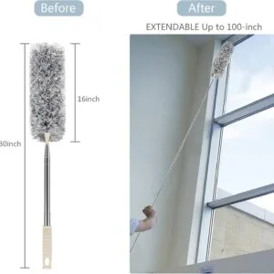 Home microfiber duster with extension pole(stainless steel) 30 to 100
