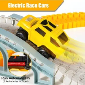 Home kizplays 260 pcs construction race tracks for kids toys